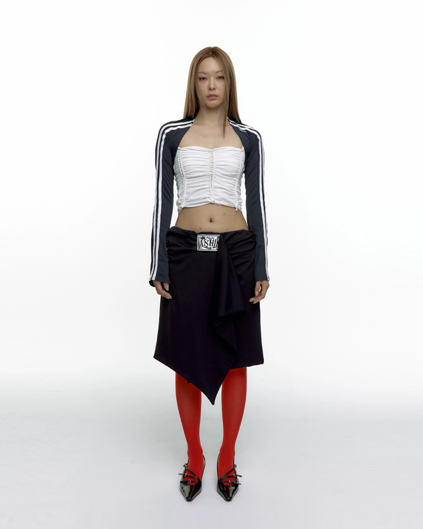 Kashiko★スカート 韓国人気★Embroied Patch Draped Wrap Skirt Kashiko☆Embroied Patch Draped Wrap Skirt ボトムス